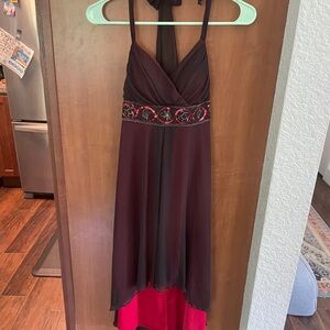 City Triangles Red Ruched High Low Cocktail Dress